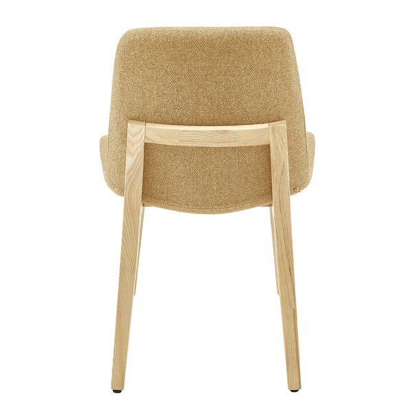 Clara Upholstered Side Chair Solid Ash Wood Frame with Foam Seat for Contemporary Dining