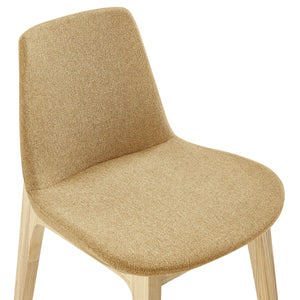 Clara Upholstered Side Chair Solid Ash Wood Frame with Foam Seat for Contemporary Dining