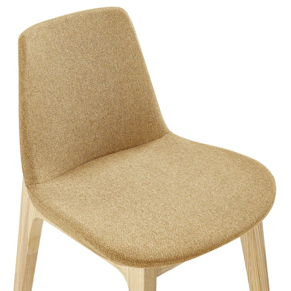 Clara Upholstered Side Chair Solid Ash Wood Frame with Foam Seat for Contemporary Dining