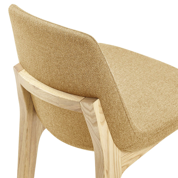 Clara Upholstered Side Chair Solid Ash Wood Frame with Foam Seat for Contemporary Dining