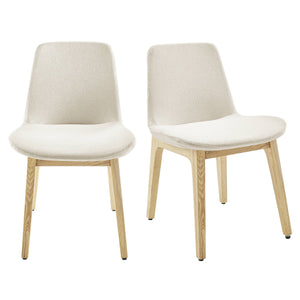 Clara Upholstered Side Chair Solid Ash Wood Frame with Foam Seat for Contemporary Dining