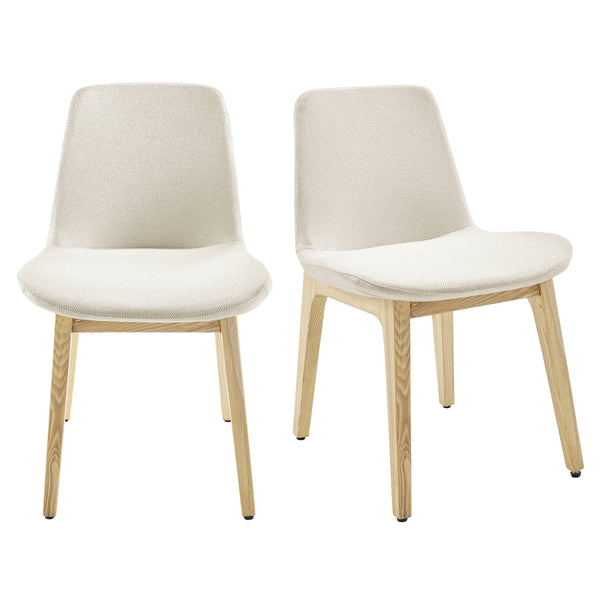 Clara Upholstered Side Chair Solid Ash Wood Frame with Foam Seat for Contemporary Dining