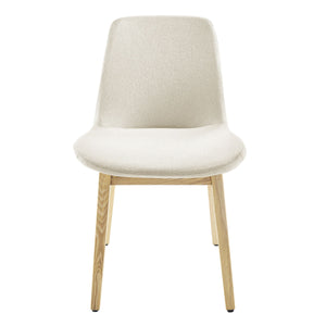 Clara Upholstered Side Chair Solid Ash Wood Frame with Foam Seat for Contemporary Dining