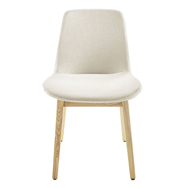 Clara Upholstered Side Chair Solid Ash Wood Frame with Foam Seat for Contemporary Dining