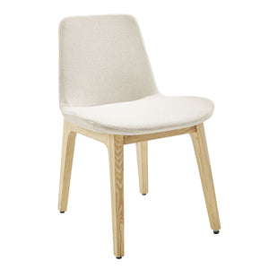 Clara Upholstered Side Chair Solid Ash Wood Frame with Foam Seat for Contemporary Dining
