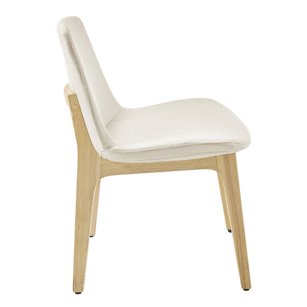 Clara Upholstered Side Chair Solid Ash Wood Frame with Foam Seat for Contemporary Dining