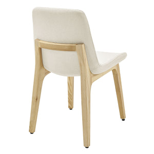 Clara Upholstered Side Chair Solid Ash Wood Frame with Foam Seat for Contemporary Dining