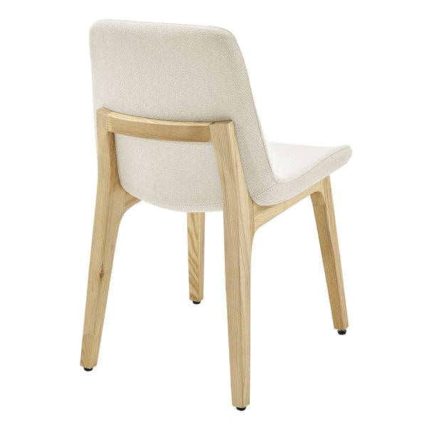 Clara Upholstered Side Chair Solid Ash Wood Frame with Foam Seat for Contemporary Dining