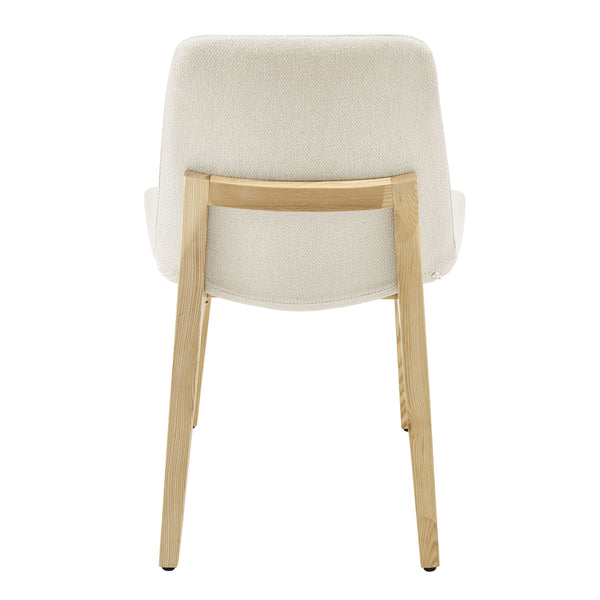 Clara Upholstered Side Chair Solid Ash Wood Frame with Foam Seat for Contemporary Dining