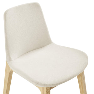 Clara Upholstered Side Chair Solid Ash Wood Frame with Foam Seat for Contemporary Dining