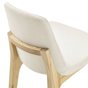 Clara Upholstered Side Chair Solid Ash Wood Frame with Foam Seat for Contemporary Dining
