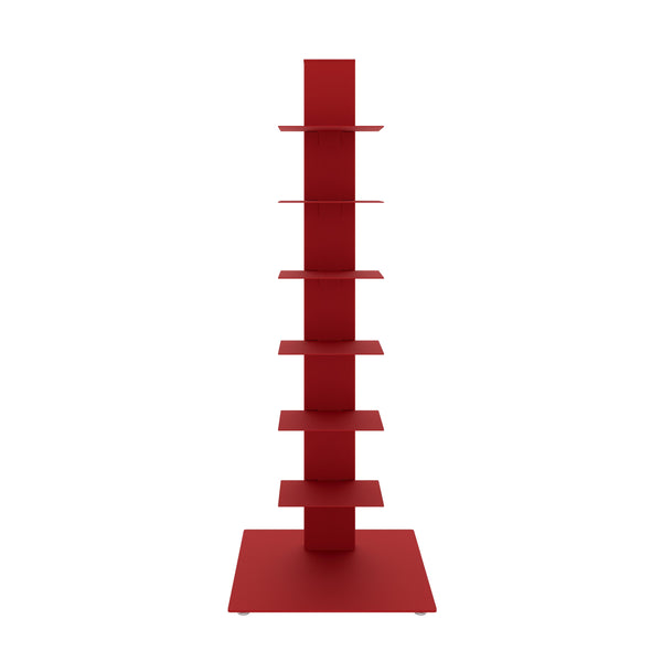 Sapiens Steel Bookcase Tower Slim Vertical Shelving Unit for Space Saving Home Organization
