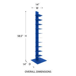 Sapiens Steel Bookcase Tower Slim Sturdy Shelving Unit for Modern Home or Office Organization