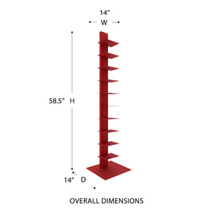 Sapiens Steel Bookcase Tower Slim Sturdy Shelving Unit for Modern Home or Office Organization