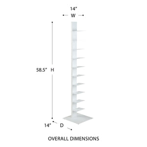 Sapiens Steel Bookcase Tower Slim Sturdy Shelving Unit for Modern Home or Office Organization
