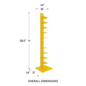 Sapiens Steel Bookcase Tower Slim Sturdy Shelving Unit for Modern Home or Office Organization