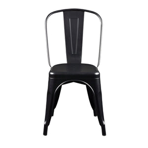 EE Test Vendor Corsair Stackable Steel Side Chair Set for Parties and Versatile Indoor Seating EETEST-94210MTBLK