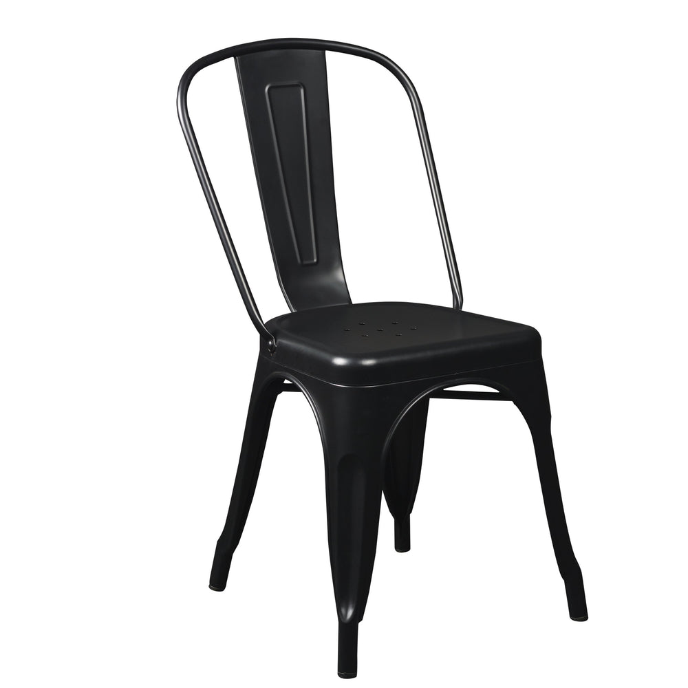 EE Test Vendor Corsair Stackable Steel Side Chair Set for Parties and Versatile Indoor Seating EETEST-94210MTBLK