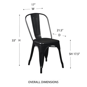 Corsair Stackable Steel Side Chair Set for Parties and Versatile Indoor Seating