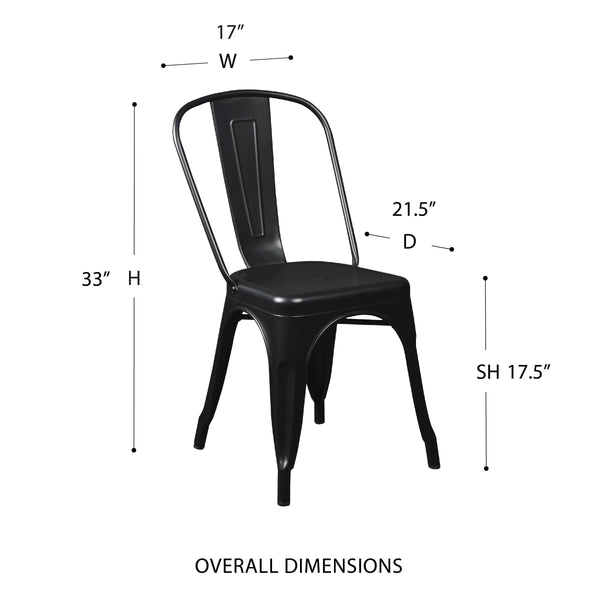 Corsair Stackable Steel Side Chair Set for Parties and Versatile Indoor Seating