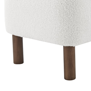 Beatrice Upholstered Accent Stool with Foam Seat and Solid Walnut Wood Legs