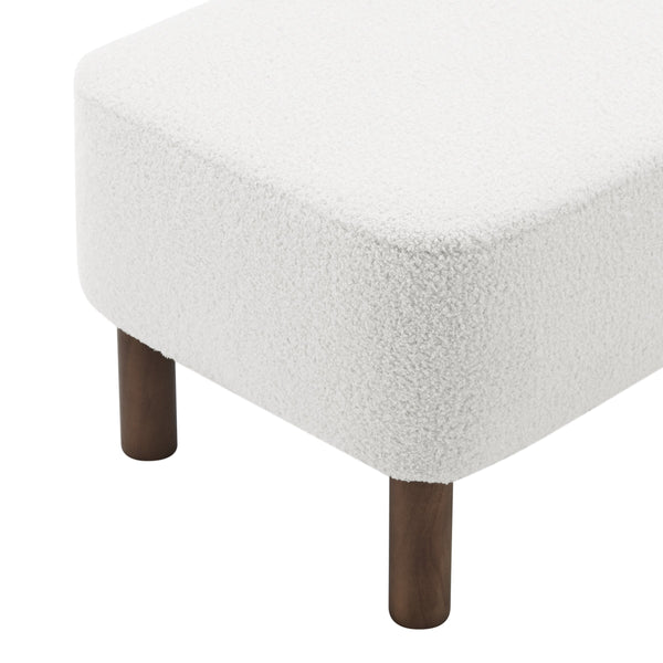 Beatrice Upholstered Accent Stool with Foam Seat and Solid Walnut Wood Legs