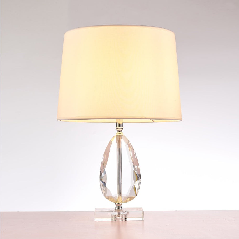 Pasargad Home Trento Contemporary Metal & Acrylic Table Lamp - Chic White & Clear Design For Any Room White Metal & Acrylic Pmt-13