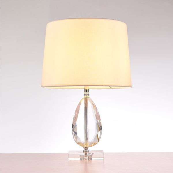 Pasargad Home Trento Contemporary Metal & Acrylic Table Lamp - Chic White & Clear Design For Any Room White Metal & Acrylic Pmt-13
