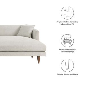 Modway Furniture Zoya Right-Facing Down-Filled Sectional Sofa - Luxurious Comfort for Modern Living Rooms & Family Spaces Heathered Weave Ivory EEI-6612-HEI