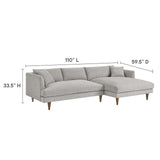 Modway Furniture Zoya Down Filled Overstuffed Sectional Sofa EEI-6612-HLG