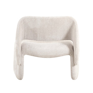 Pasargad Home Zarina Modern Accent Chair - Sculptural Ivory Upholstery For Stylish Comfort & Elegance Ivory Polyester Pzw-21101