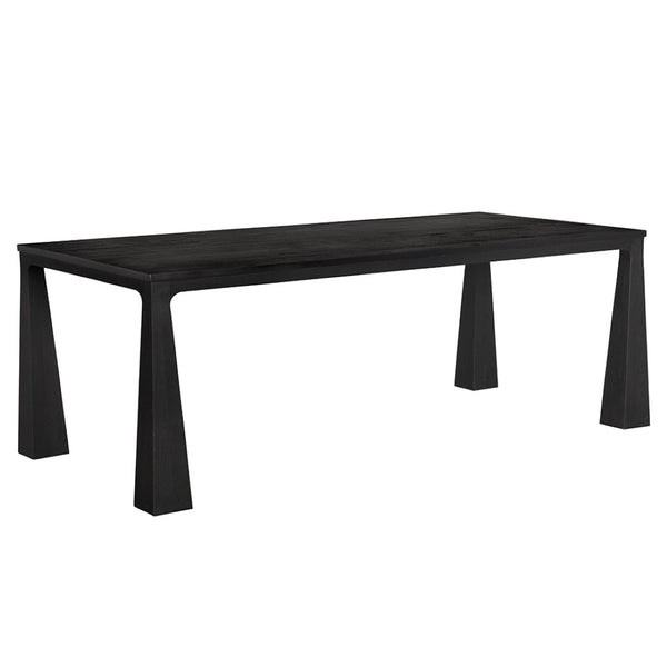 Noir Luther Modern Dining Table – Sculptural Charcoal Black Design for Stylish Dining and Versatile Use EG-10CHB