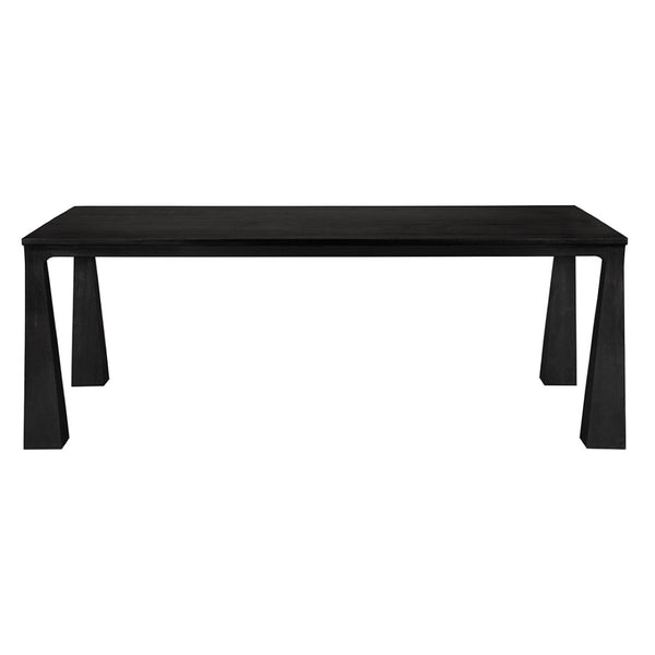 Noir Luther Modern Dining Table – Sculptural Charcoal Black Design for Stylish Dining and Versatile Use EG-10CHB