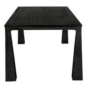 Noir Luther Modern Dining Table – Sculptural Charcoal Black Design for Stylish Dining and Versatile Use EG-10CHB
