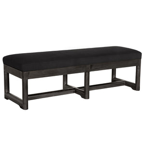 Noir Charles Bench - Modern Elegance with Burnt Black Wood Frame & Black Cotton Cushion for Versatile Use EG-14BB