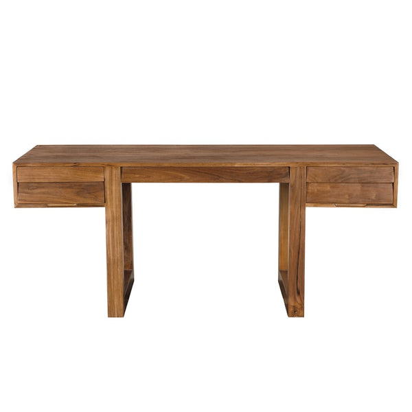 Noir Newton Desk, Teak - Scandinavian Minimalist Design with Ample Storage for Modern Workspaces & Studios EG-19T