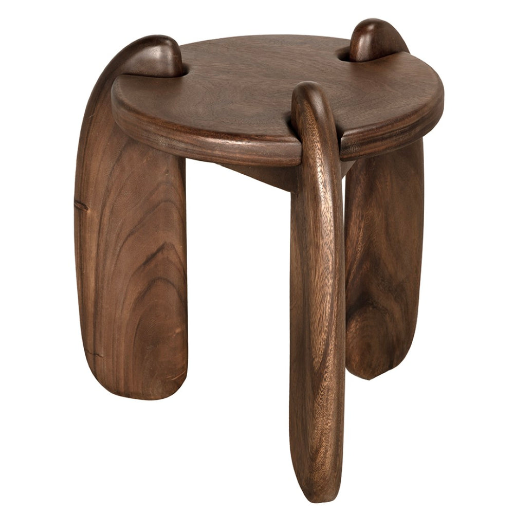 Noir Mahatma Side Table: Handcrafted Teak with Sculptural Loop Legs for Modern Living Room Elegance EG-30