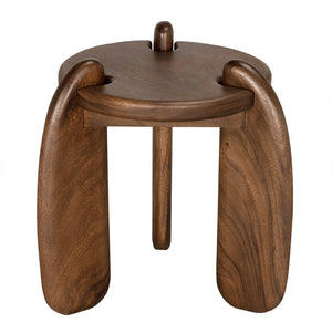 Noir Mahatma Side Table: Handcrafted Teak with Sculptural Loop Legs for Modern Living Room Elegance EG-30