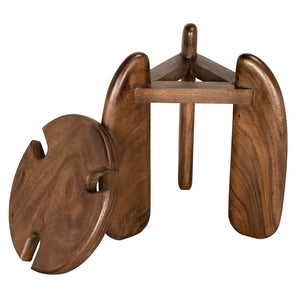 Noir Mahatma Side Table: Handcrafted Teak with Sculptural Loop Legs for Modern Living Room Elegance EG-30