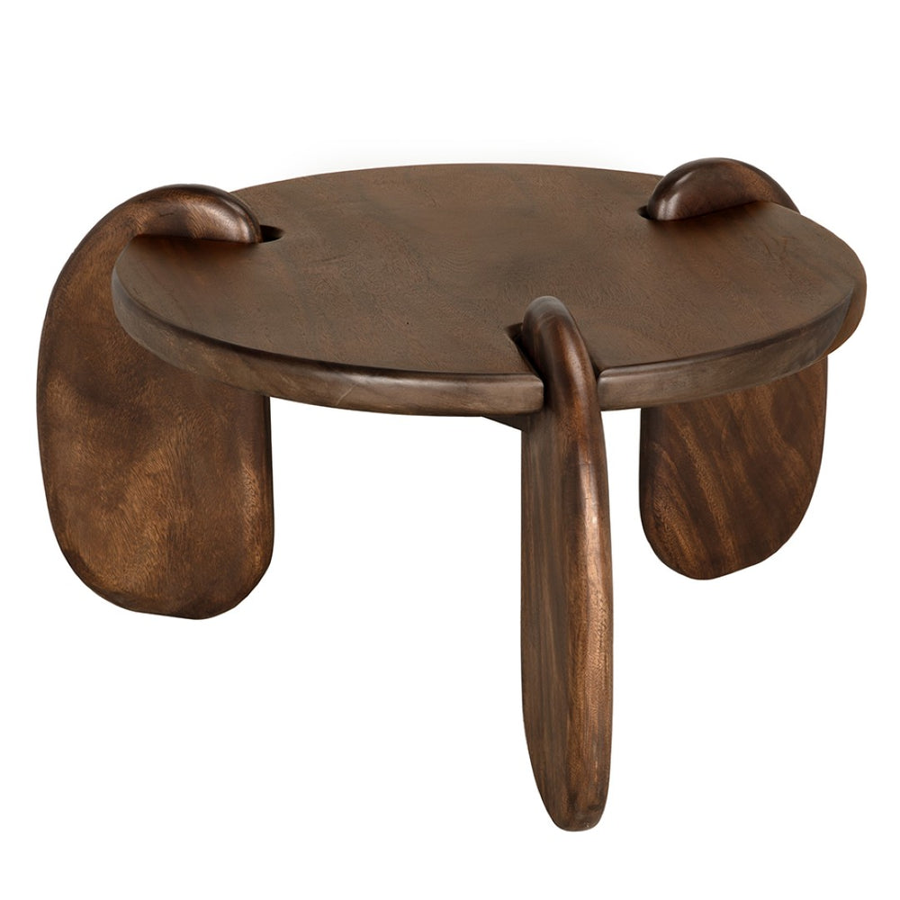 Noir Mahatma Sculptural Teak Coffee Table – Modern Centerpiece with Oversized Loop Legs for Stylish Living Spaces EG-31