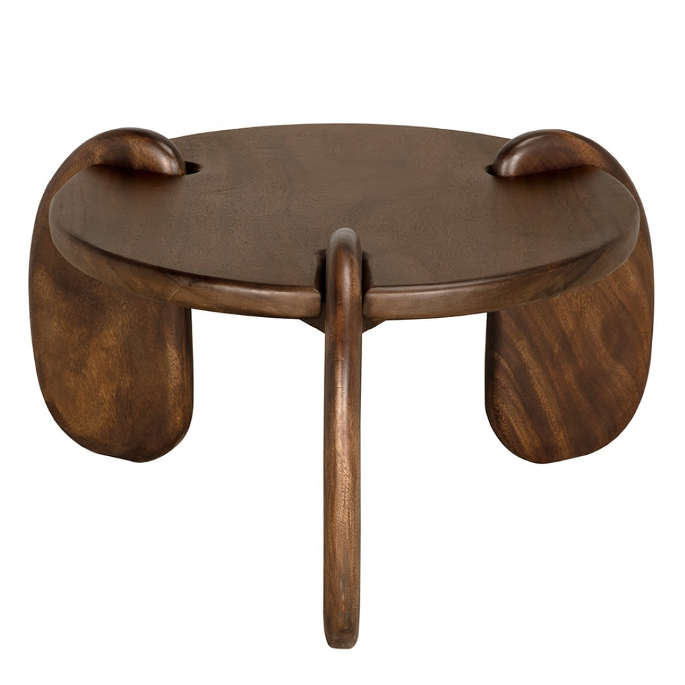 Noir Mahatma Sculptural Teak Coffee Table – Modern Centerpiece with Oversized Loop Legs for Stylish Living Spaces EG-31