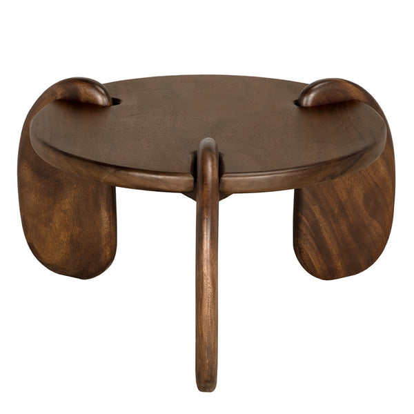 Noir Mahatma Sculptural Teak Coffee Table – Modern Centerpiece with Oversized Loop Legs for Stylish Living Spaces EG-31