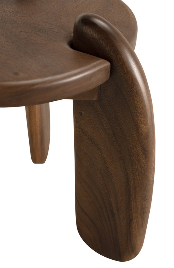 Noir Mahatma Sculptural Teak Coffee Table – Modern Centerpiece with Oversized Loop Legs for Stylish Living Spaces EG-31