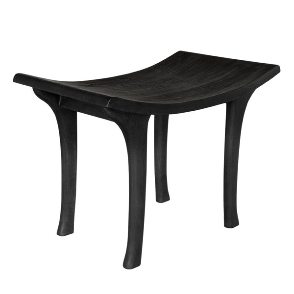 Noir Kyoto Bench - Handcrafted Solid Munggur Wood with Burnt Black Finish for Modern Minimalist Interiors EG-8BB