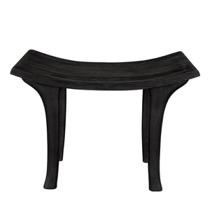 Noir Kyoto Bench - Handcrafted Solid Munggur Wood with Burnt Black Finish for Modern Minimalist Interiors EG-8BB