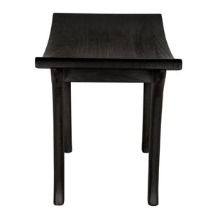 Noir Kyoto Bench - Handcrafted Solid Munggur Wood with Burnt Black Finish for Modern Minimalist Interiors EG-8BB