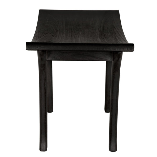 Noir Kyoto Bench - Handcrafted Solid Munggur Wood with Burnt Black Finish for Modern Minimalist Interiors EG-8BB