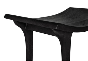Noir Kyoto Bench - Handcrafted Solid Munggur Wood with Burnt Black Finish for Modern Minimalist Interiors EG-8BB