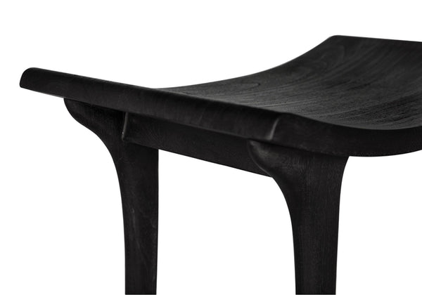 Noir Kyoto Bench - Handcrafted Solid Munggur Wood with Burnt Black Finish for Modern Minimalist Interiors EG-8BB