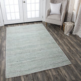 Rizzy Ellington EG201A Hand Woven Casual/Solid  Jute / Wool  Rug Turquoise 8' x 10'
